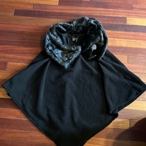 Black shawl poncho